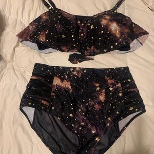 Torrid bikini top and bottom galaxy print size 2